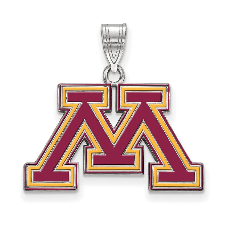 Seasonal Jewelry Deals – Elevate Your Style Sterling Silver U. of Minnesota Medium Enamel 'M' Pendant Seasonal Jewelry Deals – Elevate Your Style Sterling Silver U. of Minnesota Medium Enamel 'M' Pendant
