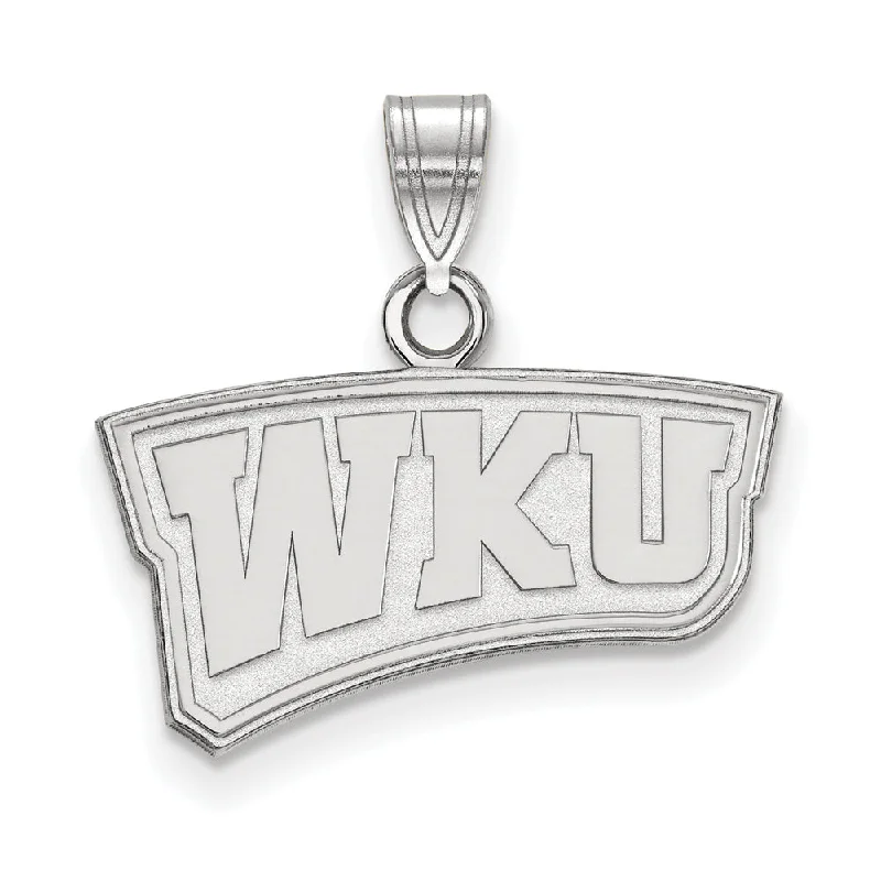 Luxury Meets Affordability – Jewelry Sale Now Live Sterling Silver Western Kentucky U. Small 'WKU' Pendant