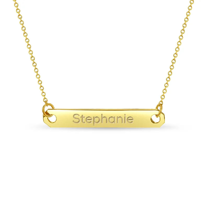 Flash Sale On Exquisite Jewelry – Don't Miss Out 14k Gold Engraved Bar Women's Necklace Flash Sale On Exquisite Jewelry – Don't Miss Out 14k Gold Engraved Bar Women's Necklace