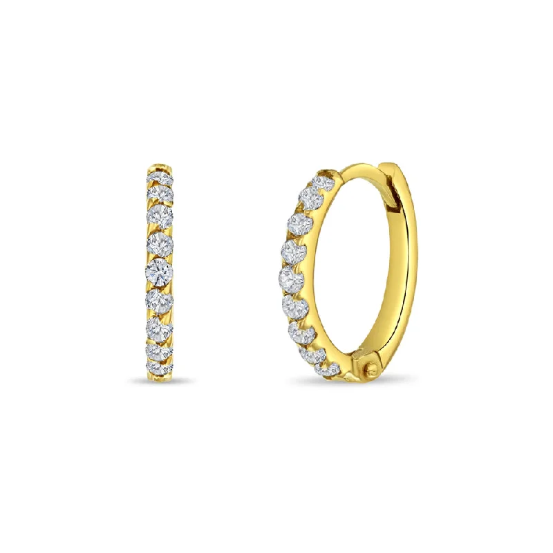 Fashion-Forward Jewelry At Exclusive Discounts 14k Gold Pave Classic Clear CZ Women's Earrings Fashion-Forward Jewelry At Exclusive Discounts 14k Gold Pave Classic Clear CZ Women's Earrings