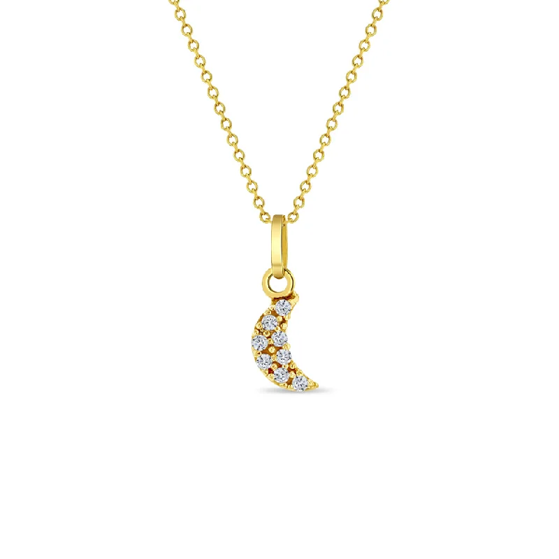 Elevate Your Outfit With Discounted Statement Jewelry 14k Gold Pave Moon Women's Pendant/Necklace Elevate Your Outfit With Discounted Statement Jewelry 14k Gold Pave Moon Women's Pendant/Necklace