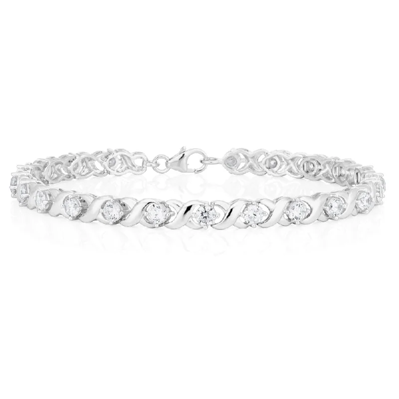 Limited-Time Jewelry Discounts – Shine Without The Splurge 19cm Sterling Silver Zirconia Fancy Bracelet
