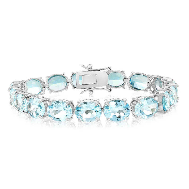 Bold And Beautiful Jewelry Now At Irresistible Prices 50 Carat Blue Topaz Tennis Bracelet Set in Sterling Silver Bold And Beautiful Jewelry Now At Irresistible Prices 50 Carat Blue Topaz Tennis Bracelet Set in Sterling Silver