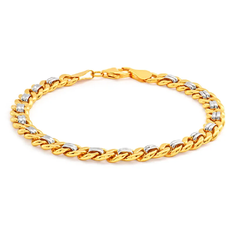 Last Chance To Grab Your Favorite Jewelry At A Discount 9ct Yellow and White Gold Silver Filled Curb 19cm Bracelet Last Chance To Grab Your Favorite Jewelry At A Discount 9ct Yellow and White Gold Silver Filled Curb 19cm Bracelet