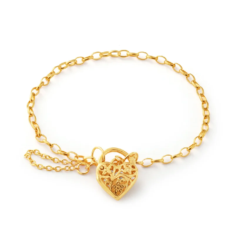 Elegant Jewelry, Affordable Luxury – Shop Now 9ct Yellow Gold 19cm Heart Filigree Padlock Bracelet Elegant Jewelry, Affordable Luxury – Shop Now 9ct Yellow Gold 19cm Heart Filigree Padlock Bracelet
