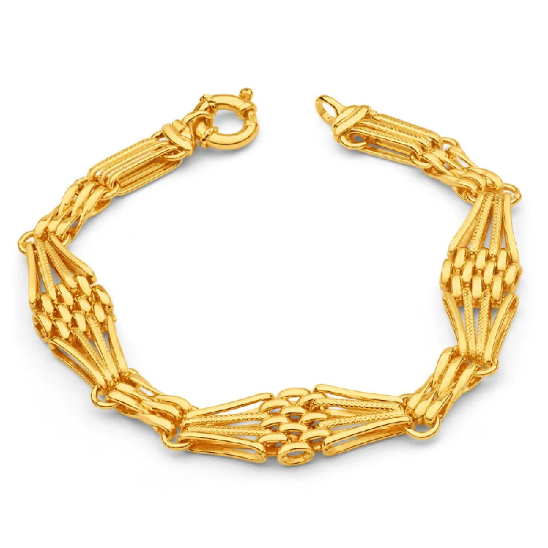 Elegant Jewelry Styles At Budget-Friendly Prices 9ct Yellow Gold Silver Filled Bolt Ring 21cm Bracelet