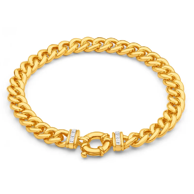Flash Sale On Stunning Jewelry – Don't Miss Out 9ct Yellow Gold Silver Filled Cubic Zirconia 20cm Curb Bracelet Flash Sale On Stunning Jewelry – Don't Miss Out 9ct Yellow Gold Silver Filled Cubic Zirconia 20cm Curb Bracelet