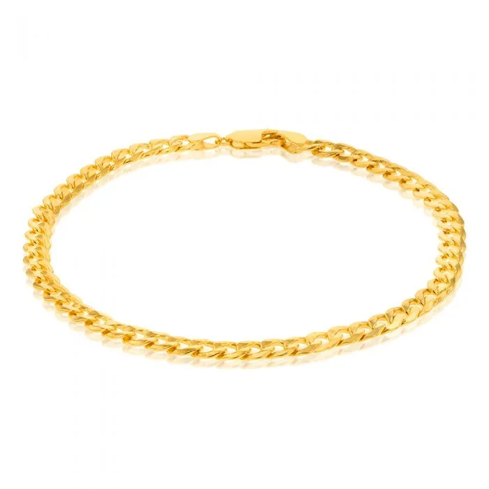 Jewelry Sale Bonanza – Grab Your Sparkle Now 9ct Yellow Gold Silverfilled Bevelled Curb 120 Gauge 23cm Bracelet Jewelry Sale Bonanza – Grab Your Sparkle Now 9ct Yellow Gold Silverfilled Bevelled Curb 120 Gauge 23cm Bracelet