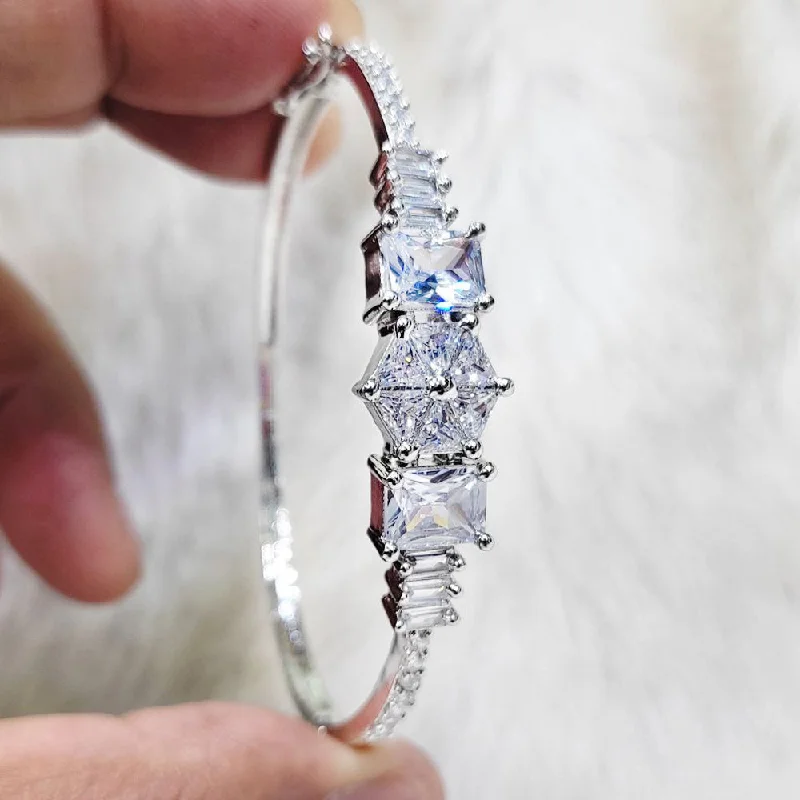 Limited-Stock Jewelry Sale – Once It's Gone, It's Gone Aamrapali Silver Plated AD Bangle Limited-Stock Jewelry Sale – Once It's Gone, It's Gone Aamrapali Silver Plated AD Bangle