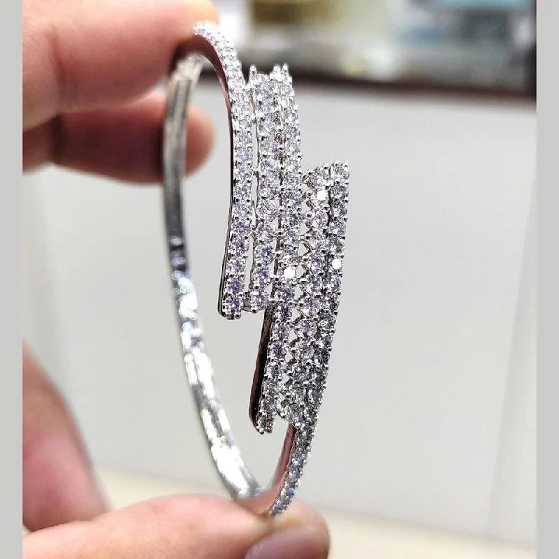 Luxury Handcrafted Jewelry For Elegant Looks Aamrapali Silver Plated AD Bangle
