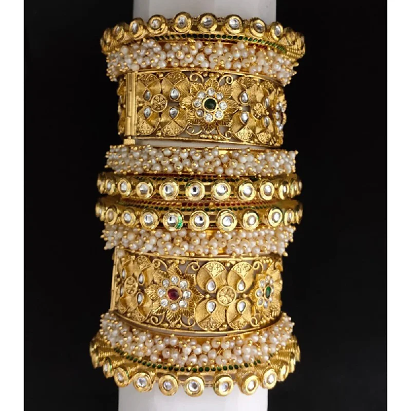 Shop Fine Jewelry With Exclusive Savings Akruti Collection Gold Plated Pearl And Kundan Bangle Set Shop Fine Jewelry With Exclusive Savings Akruti Collection Gold Plated Pearl And Kundan Bangle Set