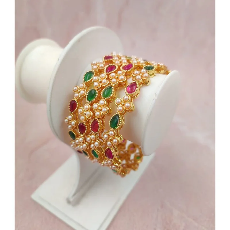Make Every Moment Shine – Jewelry Discounts Available Akruti Collection Gold Plated Pearl And Pota Stone Bangle Set Make Every Moment Shine – Jewelry Discounts Available Akruti Collection Gold Plated Pearl And Pota Stone Bangle Set