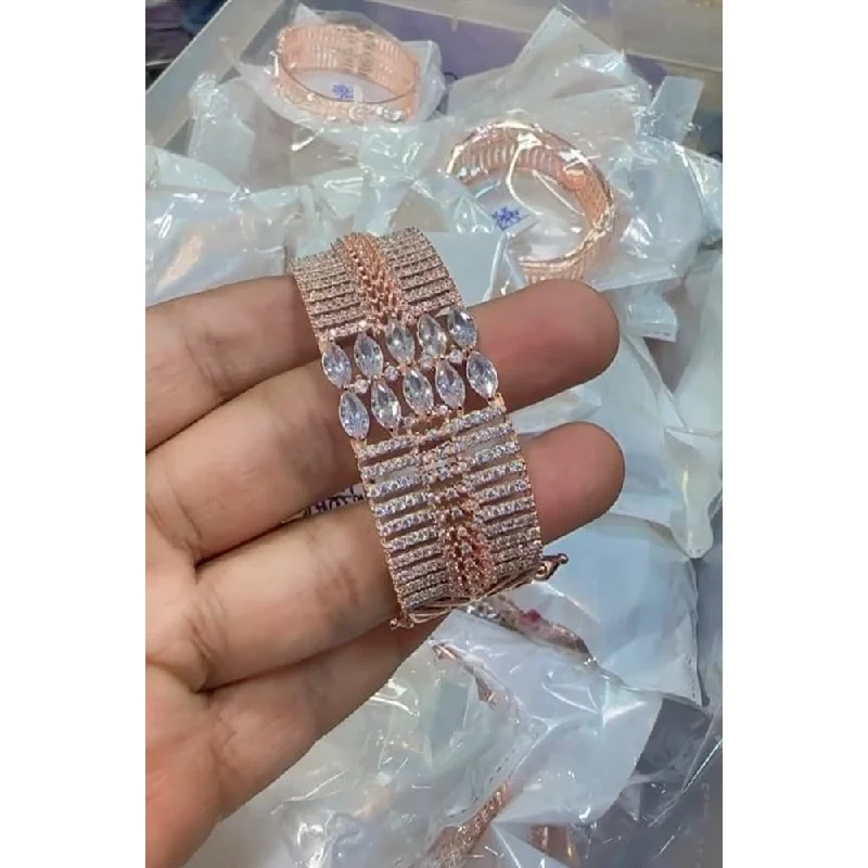 Unique Jewelry Designs Now At Discounted Rates Akruti Collection Rose Gold Plated AD Bangle Unique Jewelry Designs Now At Discounted Rates Akruti Collection Rose Gold Plated AD Bangle