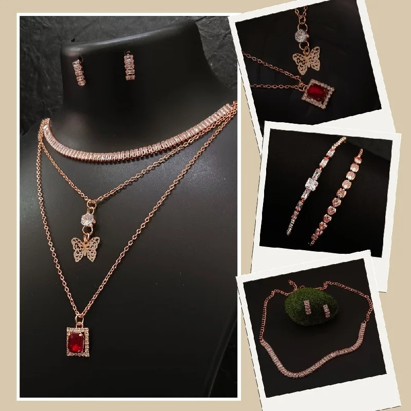 Special Jewelry Deals – Upgrade Your Collection Bhavi Jewels AD Diamond Rose Gold Jewellery Combo Special Jewelry Deals – Upgrade Your Collection Bhavi Jewels AD Diamond Rose Gold Jewellery Combo