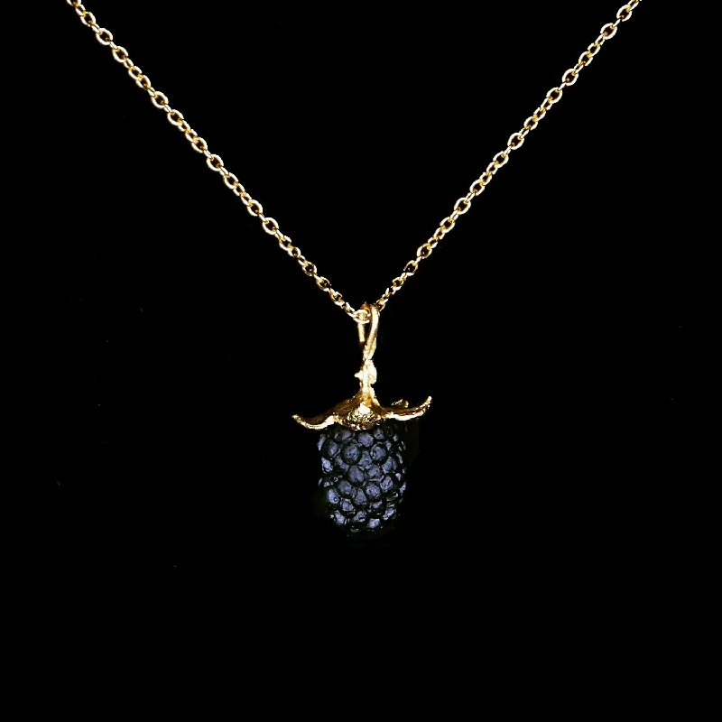 Trendy Minimalist Jewelry For Everyday Wear Blackberry Pendant - Single Drop