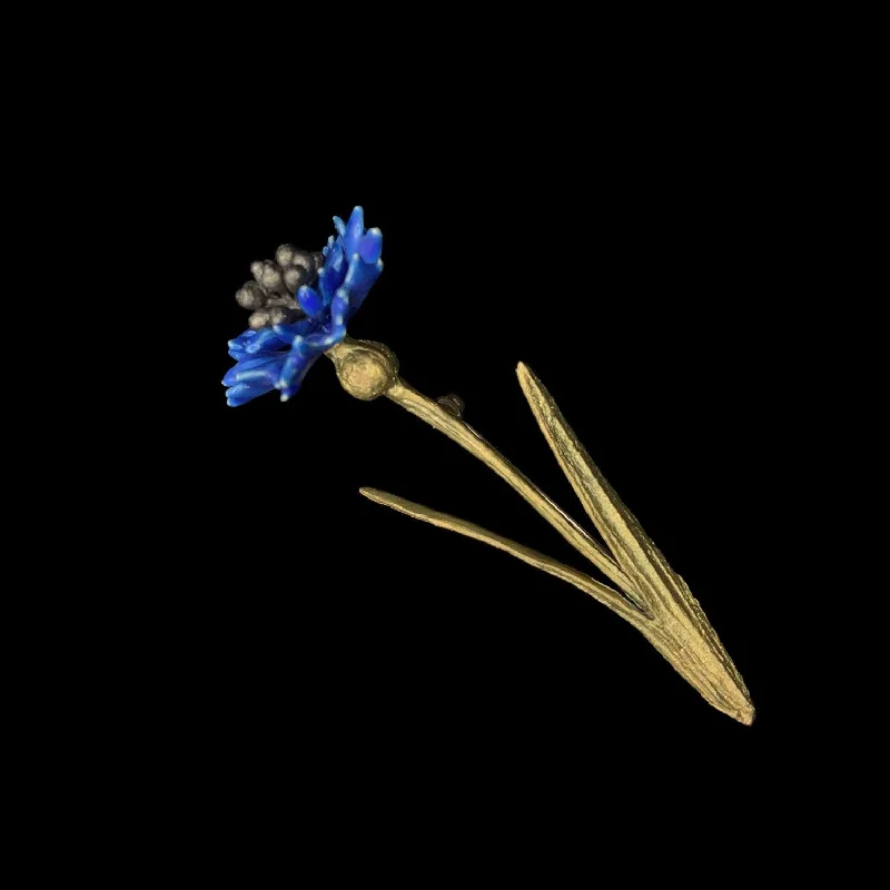 Personalized Engraved Jewelry For Meaningful Gifts Blue Cornflower Brooch