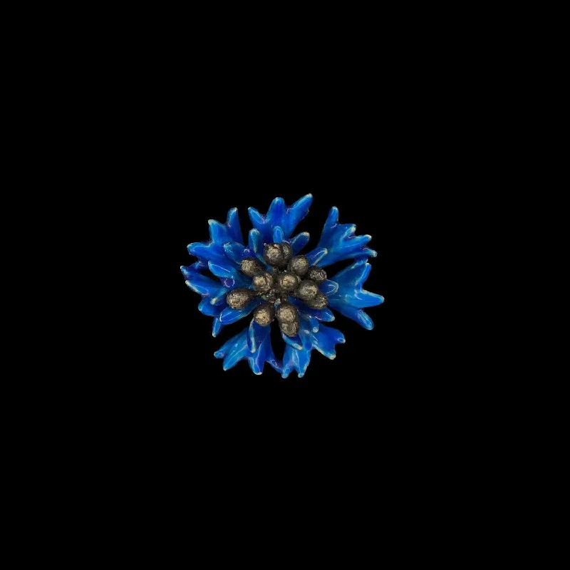 Modern Statement Jewelry For Bold Styling Blue Cornflower Lapel Pin