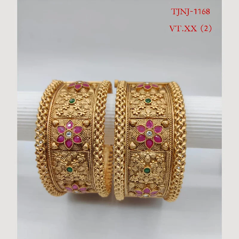 Fashion-Forward Geometric Jewelry For Contemporary Style Choice Gold Plated Pota Stone Bangles Set Fashion-Forward Geometric Jewelry For Contemporary Style Choice Gold Plated Pota Stone Bangles Set