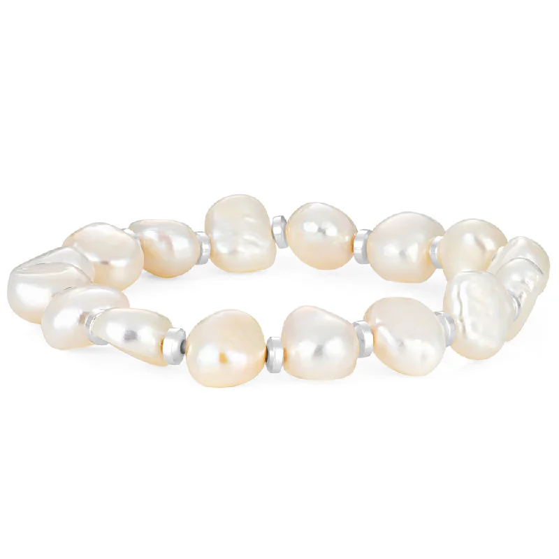 Exclusive Online Discounts On Stylish Jewelry Freshwater Pearl Stretch Bracelet with Hematite Beads