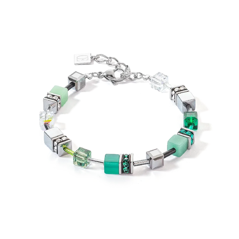 Make Your Outfit Shine With Discounted Jewelry GeoCUBE® Iconic bracelet silver-green Make Your Outfit Shine With Discounted Jewelry GeoCUBE® Iconic bracelet silver-green