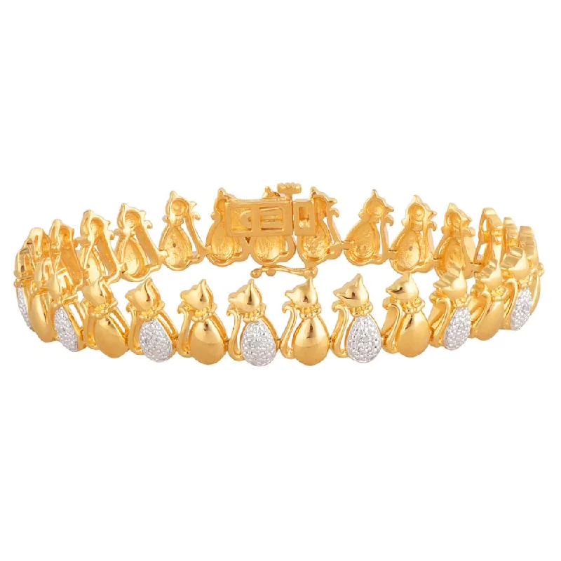 Unique Jewelry For Less – Shop The Sale Now Gold Plated Sterling Silver Diamond Cat 19cm Bracelet Unique Jewelry For Less – Shop The Sale Now Gold Plated Sterling Silver Diamond Cat 19cm Bracelet