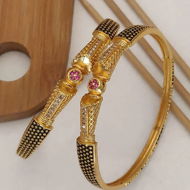 Affordable Gold-Plated Jewelry For Modern Fashion H K Fashion Gold Plated Bangle Set Affordable Gold-Plated Jewelry For Modern Fashion H K Fashion Gold Plated Bangle Set