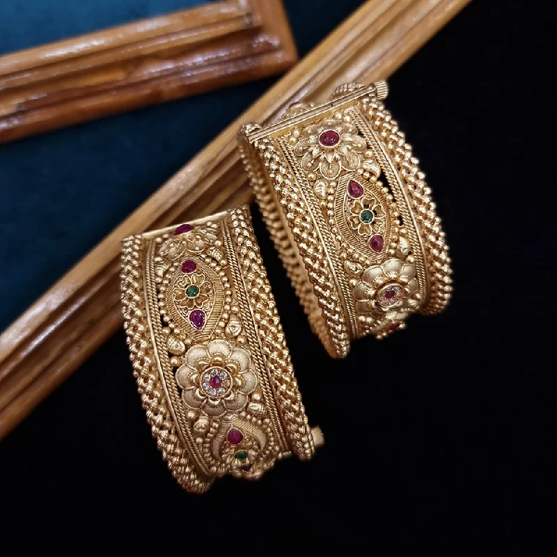 Last Chance To Grab Your Favorite Jewelry At A Discount JCM Copper Gold Plated Pota Stone Openable Bangles Set Last Chance To Grab Your Favorite Jewelry At A Discount JCM Copper Gold Plated Pota Stone Openable Bangles Set