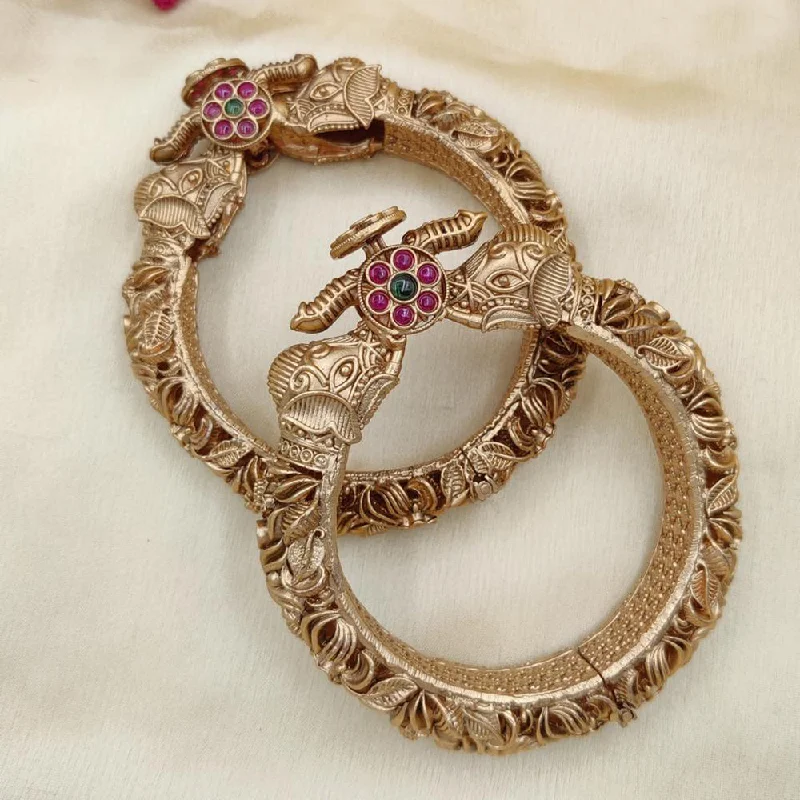 Seasonal Jewelry Sale – Upgrade Your Style Today Jewel Addiction Copper Rajwadi Finish Openable Bangles Set Seasonal Jewelry Sale – Upgrade Your Style Today Jewel Addiction Copper Rajwadi Finish Openable Bangles Set
