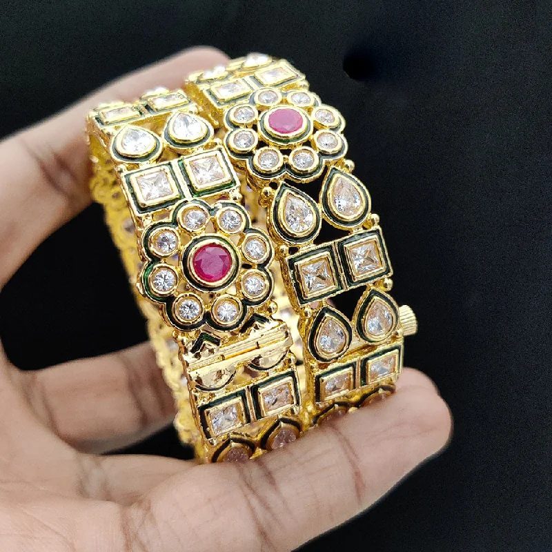 Get The Best Deals On Timeless Jewelry Pieces Jewel Addiction Gold Plated Kundan Openable Bangles Set Get The Best Deals On Timeless Jewelry Pieces Jewel Addiction Gold Plated Kundan Openable Bangles Set