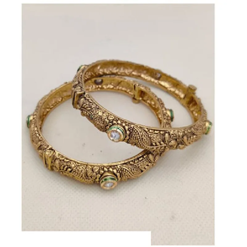 Timeless Jewelry At Special Discount Rates Jewel Addiction Gold Plated Pota Stone Openable Bangles Set Timeless Jewelry At Special Discount Rates Jewel Addiction Gold Plated Pota Stone Openable Bangles Set