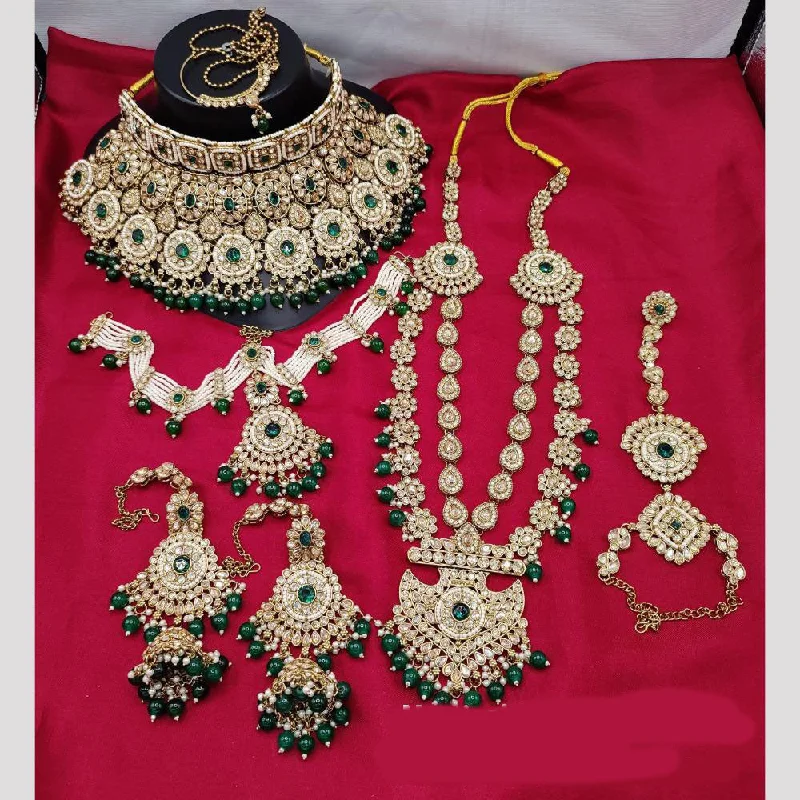 High-End Jewelry, Now More Affordable Than Ever JewelMaze Gold Plated Crystal Stone And Beads Bridal Set High-End Jewelry, Now More Affordable Than Ever JewelMaze Gold Plated Crystal Stone And Beads Bridal Set