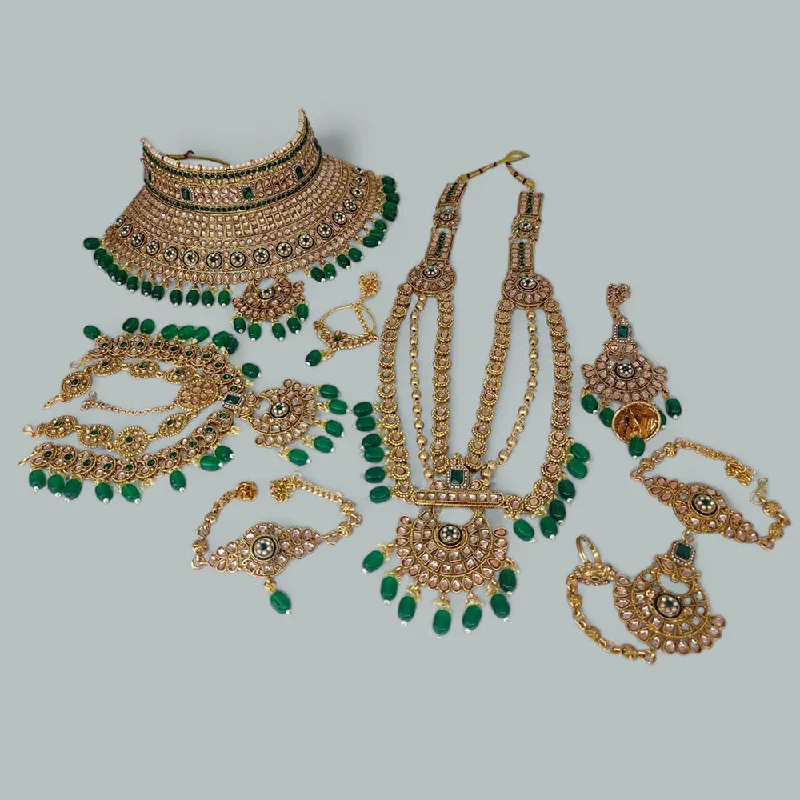 Exclusive Jewelry Markdowns – Limited-Time Offer JewelMaze Gold Plated Kundan Stone And Beads Bridal Set Exclusive Jewelry Markdowns – Limited-Time Offer JewelMaze Gold Plated Kundan Stone And Beads Bridal Set