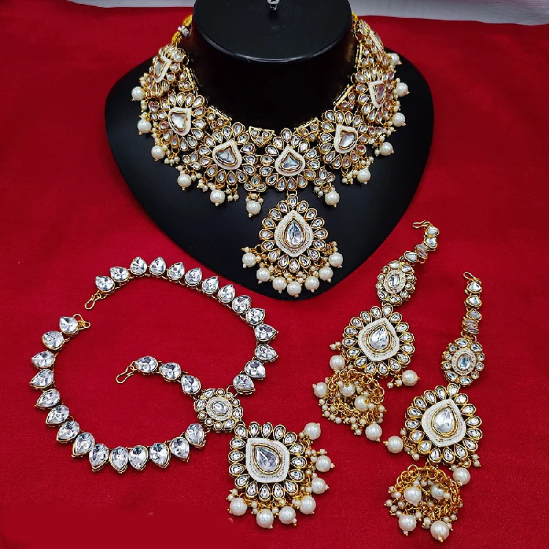 Discover Unique Jewelry With Special Limited-Time Offers JewelMaze Gold Plated Kundan Stone And Beads Necklace Set Discover Unique Jewelry With Special Limited-Time Offers JewelMaze Gold Plated Kundan Stone And Beads Necklace Set