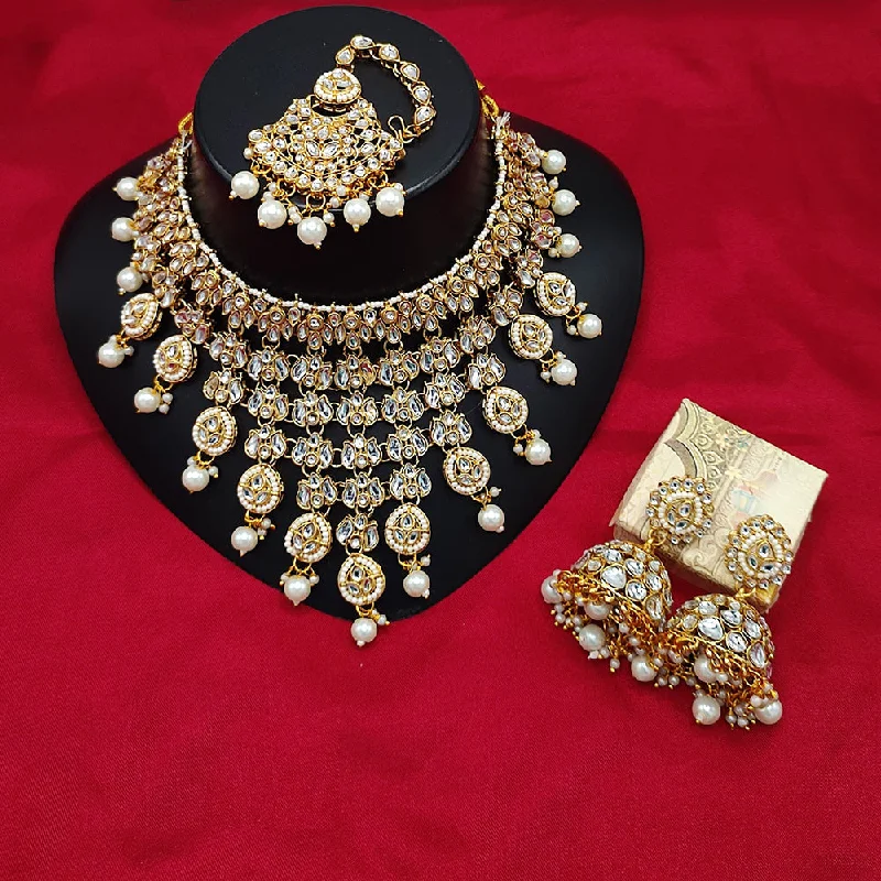 Jewelry Deals That Outshine The Rest JewelMaze Gold Plated Kundan Stone And Beads Choker Necklace Set Jewelry Deals That Outshine The Rest JewelMaze Gold Plated Kundan Stone And Beads Choker Necklace Set