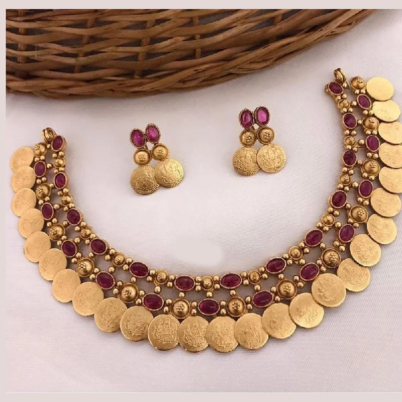 Luxury Jewelry Sale – Sparkle For Less JewelMaze Gold Plated Pota Stone And Temple Choker Necklace Set Luxury Jewelry Sale – Sparkle For Less JewelMaze Gold Plated Pota Stone And Temple Choker Necklace Set