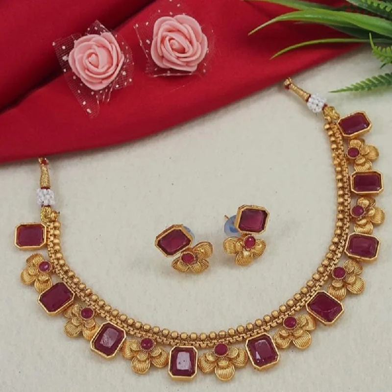 Luxury Jewelry Sale – Elegant Styles At Unbeatable Prices JewelMaze Gold Plated Pota Stone Choker Necklace Set Luxury Jewelry Sale – Elegant Styles At Unbeatable Prices JewelMaze Gold Plated Pota Stone Choker Necklace Set