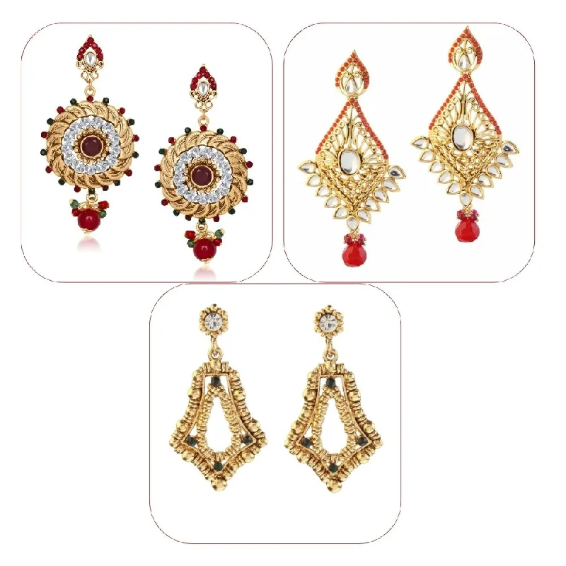 Discounted Jewelry For A Glamorous Look JewelMaze Set of 3 Earrings Combo