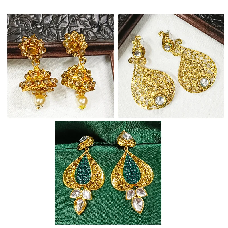 Discounted Jewelry For A Glamorous Look JewelMaze Set of 3 Earrings Combo