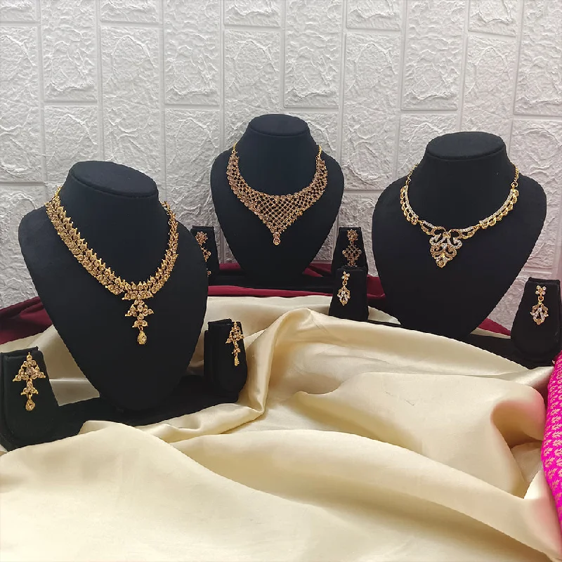 Elegant Jewelry Pieces At Unbelievable Prices JewelMaze Set Of 3 Necklace Combo
