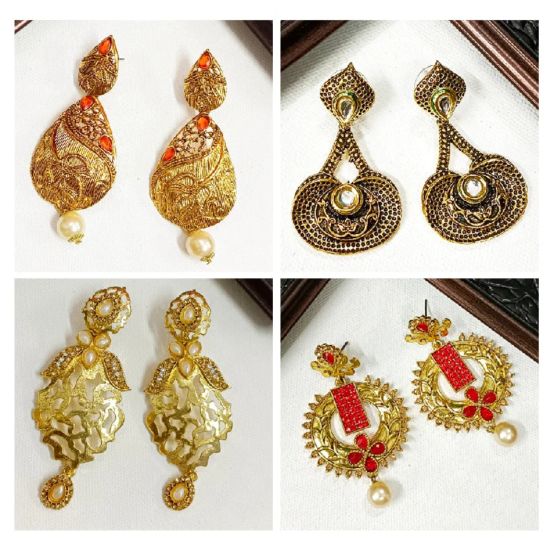 Last Chance To Grab Your Favorite Jewelry At A Discount JewelMaze Set of 4 Earrings Combo