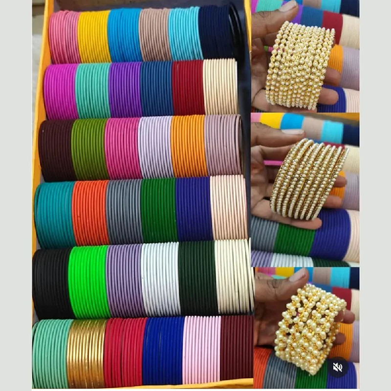 Exclusive Online Jewelry Sale – Don't Wait Kavita Art Gold Plated Pearl Metal Bangles Set Exclusive Online Jewelry Sale – Don't Wait Kavita Art Gold Plated Pearl Metal Bangles Set
