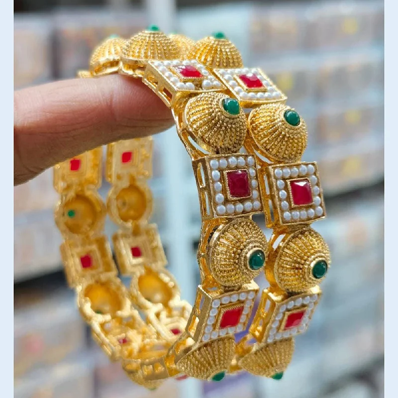 Glamorous Jewelry, Glamorous Deals – Shop Now Kavita Art Gold Plated Pota Stone And PearlBangles Set Glamorous Jewelry, Glamorous Deals – Shop Now Kavita Art Gold Plated Pota Stone And PearlBangles Set