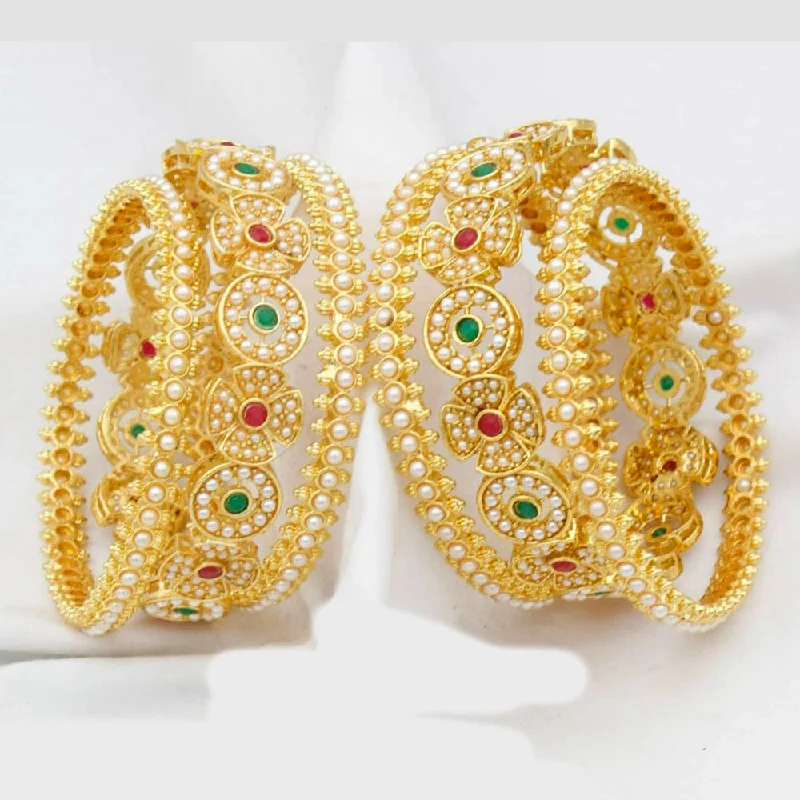 Make Your Outfit Shine With Discounted Jewelry Kavita Art Gold Plated Pota Stone Bangles Set Make Your Outfit Shine With Discounted Jewelry Kavita Art Gold Plated Pota Stone Bangles Set