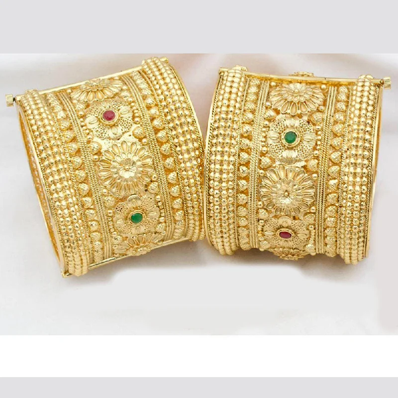 Affordable Glamour – Premium Jewelry At Special Prices Kavita Art Gold Plated Pota Stone Openable Bangles Set Affordable Glamour – Premium Jewelry At Special Prices Kavita Art Gold Plated Pota Stone Openable Bangles Set
