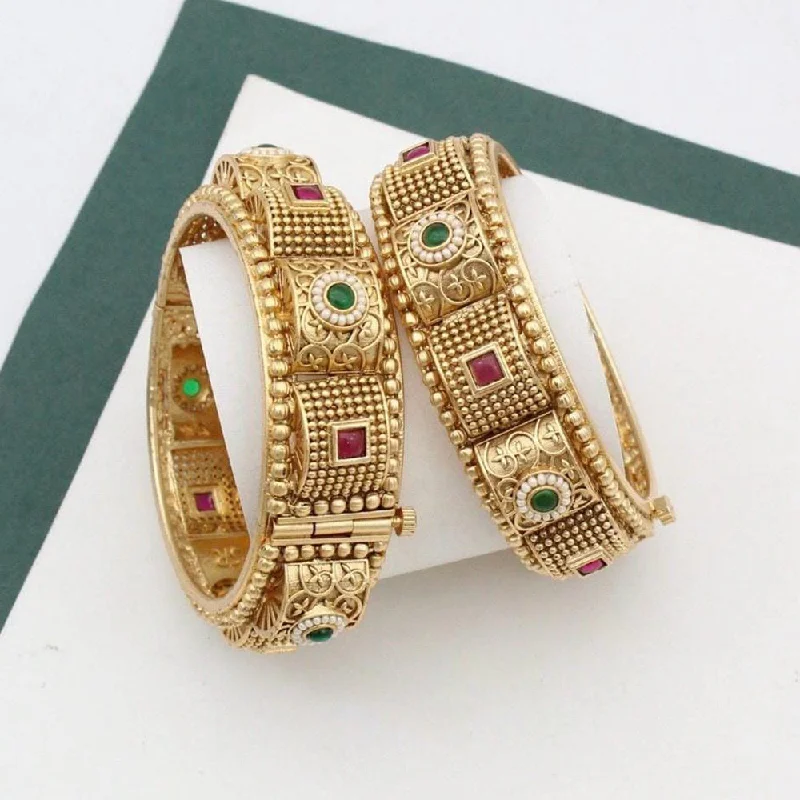 Best Jewelry Sale Prices – Limited-Time Offer Kavita Art Gold Plated Pota Stone Openable Bangles Set Best Jewelry Sale Prices – Limited-Time Offer Kavita Art Gold Plated Pota Stone Openable Bangles Set