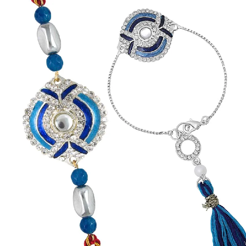 Don't Miss Out On Jaw-Dropping Jewelry Discounts Mahi Blue Meena Work Enamel and Crystals Rakhi Combo for Bhai and Bhabhi (RCOL1105342M) Don't Miss Out On Jaw-Dropping Jewelry Discounts Mahi Blue Meena Work Enamel and Crystals Rakhi Combo for Bhai and Bhabhi (RCOL1105342M)