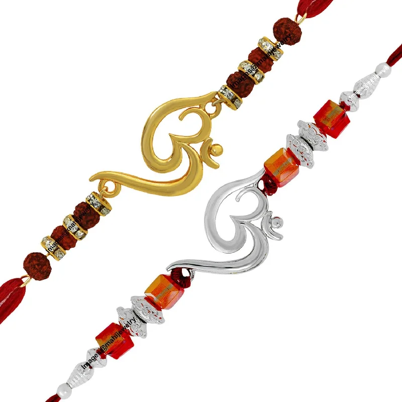 Stunning Statement Jewelry, Unbeatable Discounts Mahi Combo of 2 Divine Om Rudrakshaa Crystal Studded Rakhi (Bracelet) for Adorable Brothers/Bhaiya RTCO1104976M Stunning Statement Jewelry, Unbeatable Discounts Mahi Combo of 2 Divine Om Rudrakshaa Crystal Studded Rakhi (Bracelet) for Adorable Brothers/Bhaiya RTCO1104976M