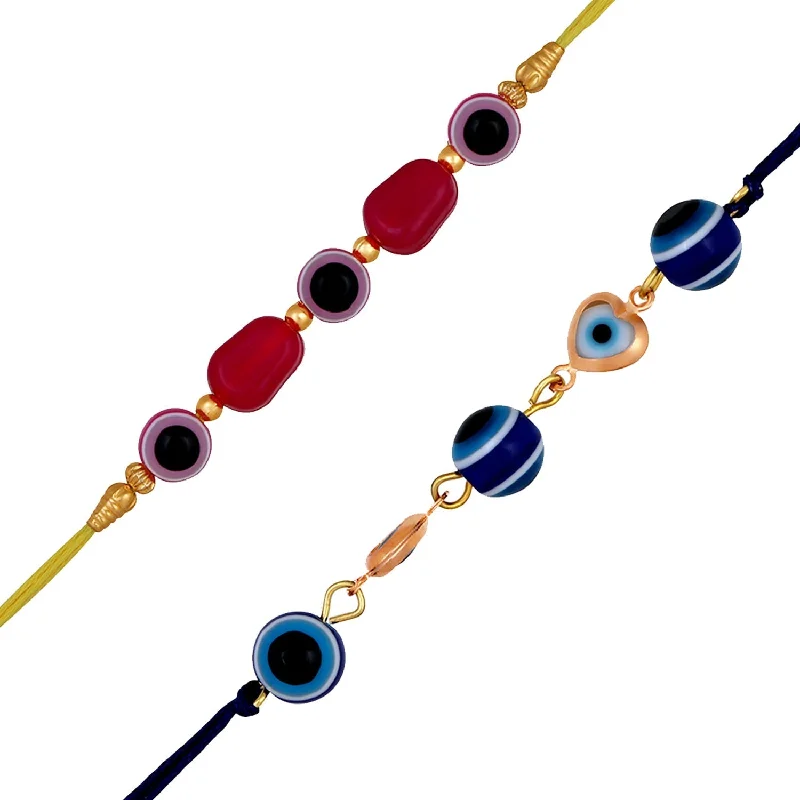 Sparkle For Less – Shop Our Limited-Time Jewelry Deals Mahi Combo of 2 Evil Eye Nazariya Rakhis with Blue and Pink Crystals for Bhaiya (RCO1105527G) Sparkle For Less – Shop Our Limited-Time Jewelry Deals Mahi Combo of 2 Evil Eye Nazariya Rakhis with Blue and Pink Crystals for Bhaiya (RCO1105527G)