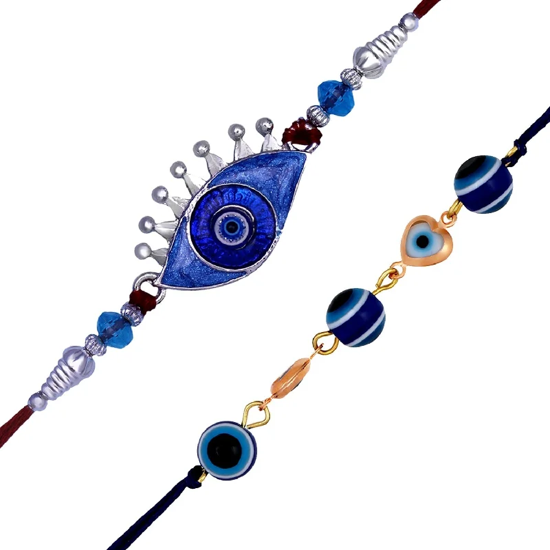 Trending Jewelry Now At Unbeatable Prices Mahi Combo of 2 Evil Eye Nazariya Rakhis with Blue Crystals and Meenakari Work Crystals for Bhaiya (RCO1105530M) Trending Jewelry Now At Unbeatable Prices Mahi Combo of 2 Evil Eye Nazariya Rakhis with Blue Crystals and Meenakari Work Crystals for Bhaiya (RCO1105530M)