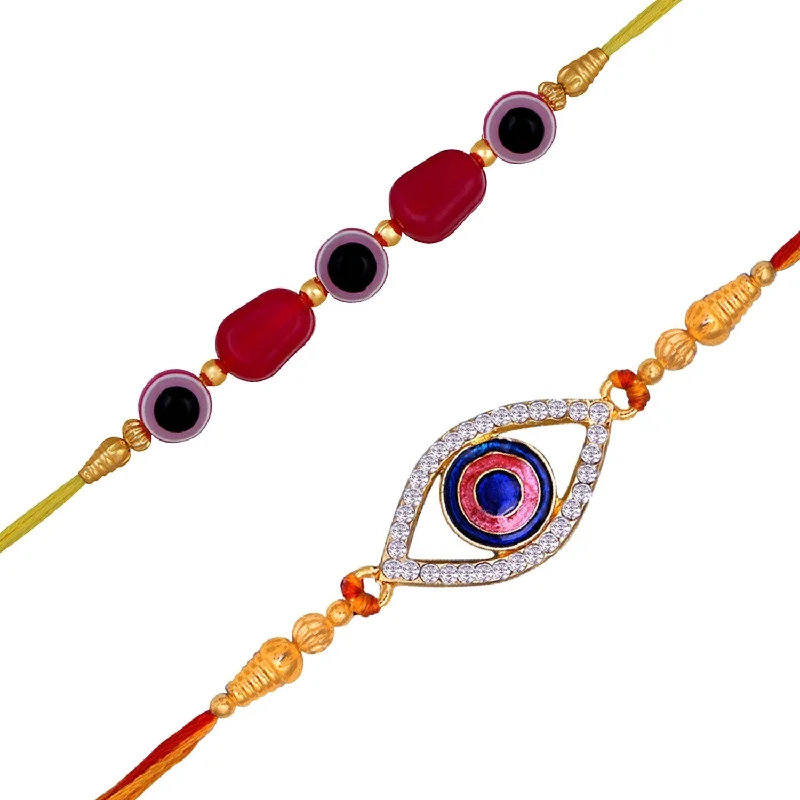 Exclusive Gemstone Jewelry Markdowns – Shop Now Mahi Combo of 2 Meenakari Work Evil Eye Nazariya Rakhis with Pink and White Crystals for Bhaiya (RCO1105529G) Exclusive Gemstone Jewelry Markdowns – Shop Now Mahi Combo of 2 Meenakari Work Evil Eye Nazariya Rakhis with Pink and White Crystals for Bhaiya (RCO1105529G)